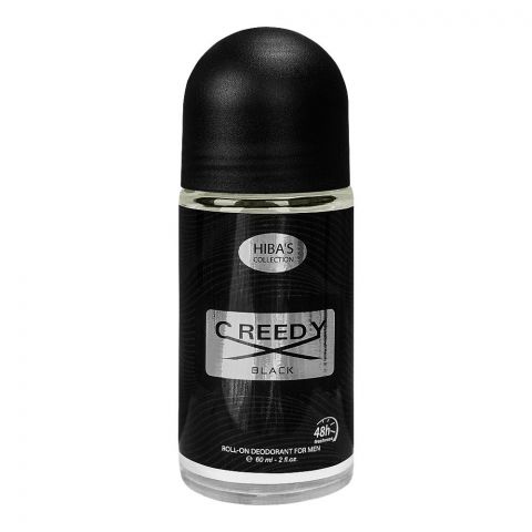 Hiba's Collection Creedy Black Deodorant Roll On, For Men, 60ml