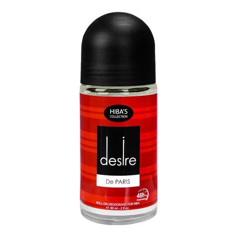 Hiba's Collection Desire De Paris Deodorant Roll On, For Men, 60ml
