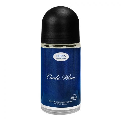 Hiba's Collection Cools Wow Deodorant Roll On, For Men, 60ml