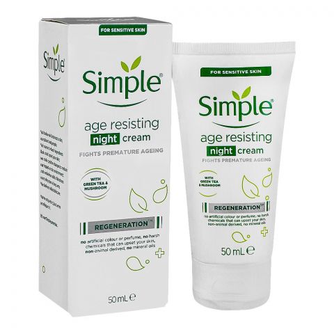 Simple Regeneration Age Resisting Night Cream, For Sensitive Skin, 50ml