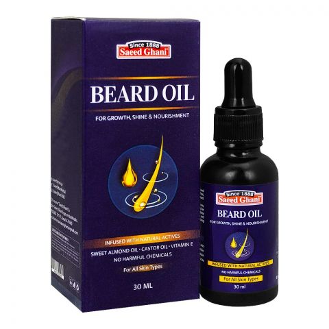 Saeed Ghani Beard Oil, For All Skin Types, 30ml