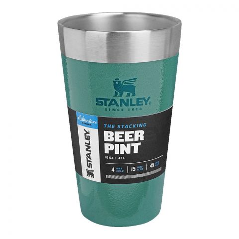 Stanley Adventure Series The Stacking Beer Pint, 0.47 Liter, Hammertone Green, 10-02282-057