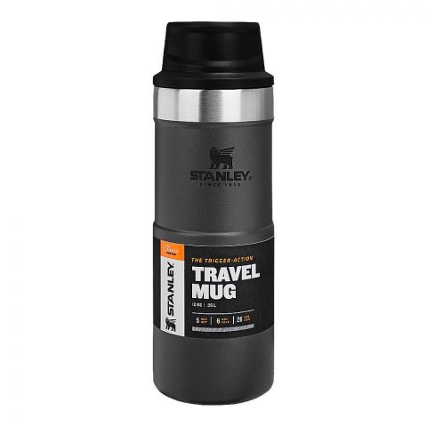 Stanley Classic Series The Trigger Action Travel Mug, 0.35 Liter, Charcoal, 10-09848-052