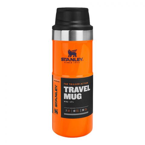 Stanley Classic Series The Trigger Action Travel Mug, 0.47 Liter, Blaze Orange, 10-06439-222