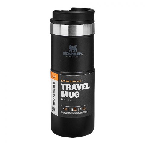 Stanley Classic Series The Never Leak Travel Mug, 0.47 Liter, Matte Black, 10-09851-007