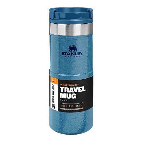 Stanley Classic Series The Never Leak Travel Mug, 0.35 Liter, Hammertone Ice, 10-09855-009