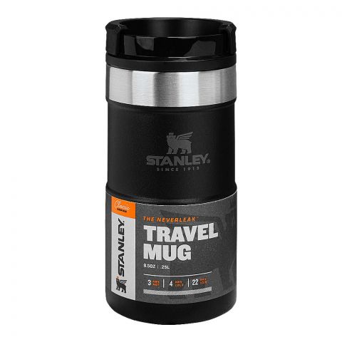 Stanley Classic Series Never Leak Travel Mug, 0.25 Liter, Matte Black, 10-09856-007