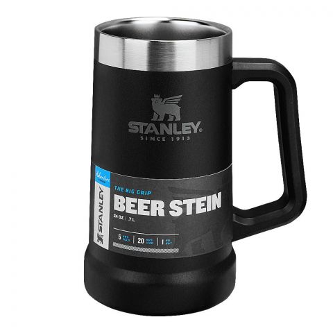 Stanley Adventure Series The Big Grip Beer Stein, 0.7 Liter, Matte Black Pebbles, 10-02874-034