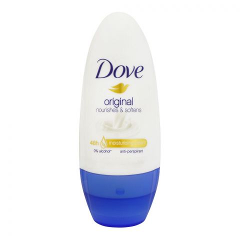 Dove Original Nourishes & Softens 48-Hour Anti-Perspirant Deodorant Roll On, For Women, 40ml