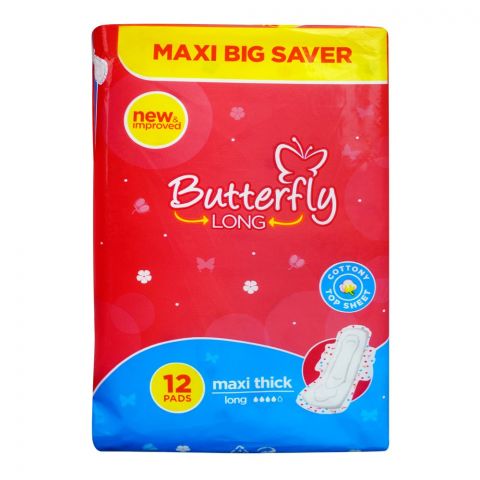 Butterfly Breathables Maxi Thick, Long, 12-Pack