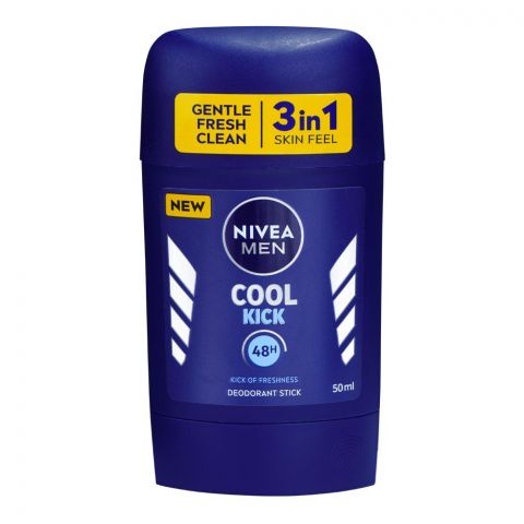 Nivea Men 48 Hour Kick Of Freshness Cool Kick Deodorant Stick, For Men, 50ml