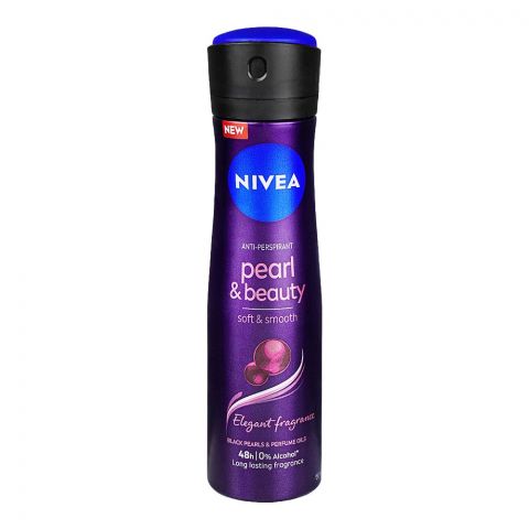 Nivea Pearl & Beauty Body Spray/Deodorant, For Women, 48H Lasting, Free Alcohol, Anti-Perspirant, 150ml