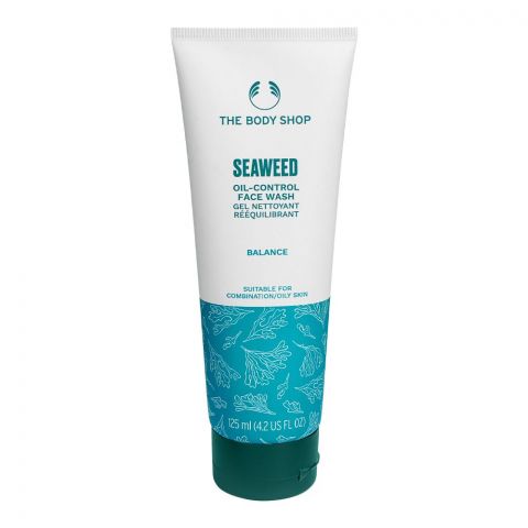 The Body Shop Seaweed Oil Control Face Wash, Suitable For Combination/Oily Skin, 125ml