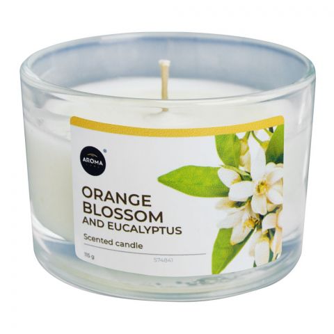 Aroma Home Orange Flower With Eucalyptus Scented Candle, 115g