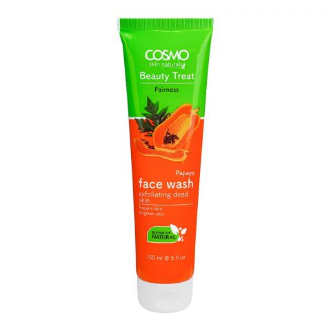 Cosmo Beauty Treat Fairness Papaya Exfoliating Dead Skin Face Wash, 150ml