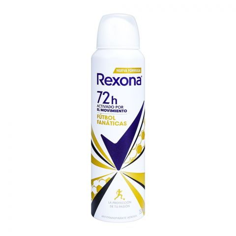 Rexona Women Futbol Fanatics 72H Motion Activated Deodorant Spray, For Women, 150ml