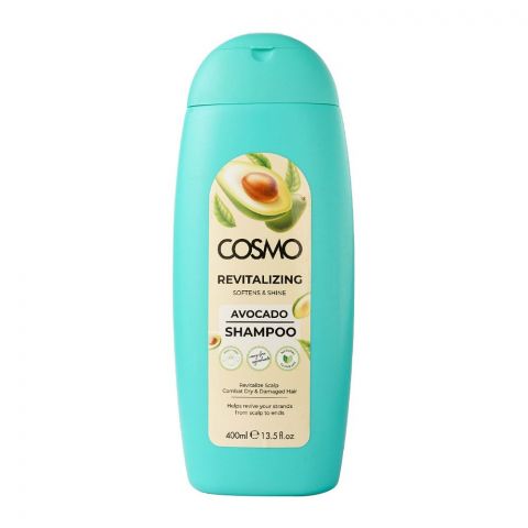 Cosmo Avocado Revitalizing Shampoo, Softens & Shine, 400ml