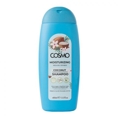Cosmo Coconut Moisturizing Shampoo, Reduces Dryness, 400ml