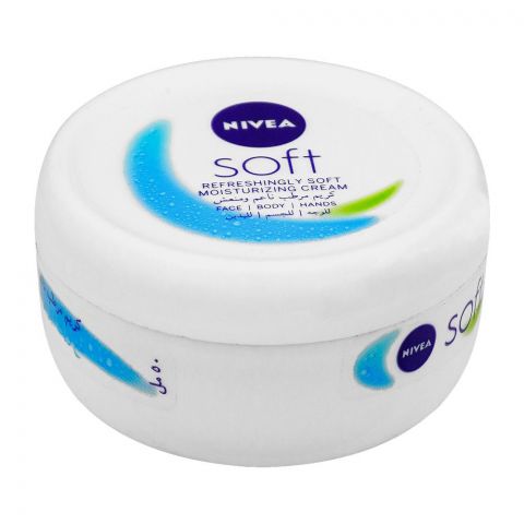 Nivea Soft Refreshingly Soft Moisturizing Cream, For Face/Body/Hands, 50ml