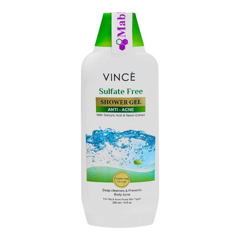 Vince Anti-Acne With Salicyclic Acid & Neem Extract Sulfate Free Shower Gel, 300ml