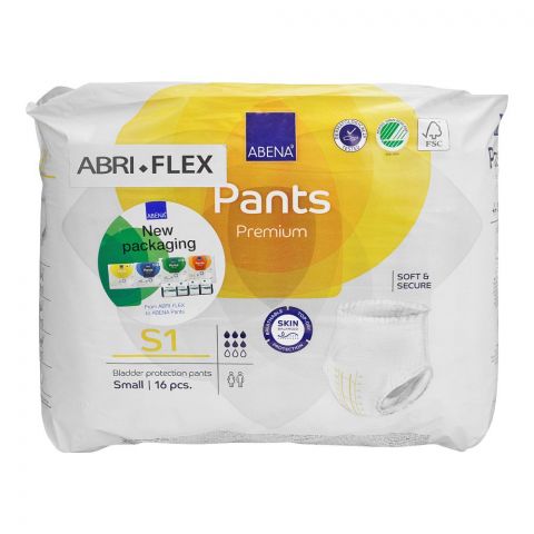 Abena Abri Flex Premium Bladder Protection Pants, Small 60-90 cm, 16-Pack