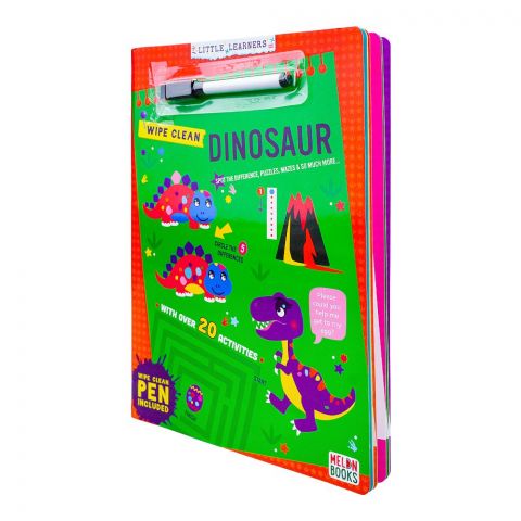 Paramount Wipe Clean Dinosaur, Book For Kids, Pen Included