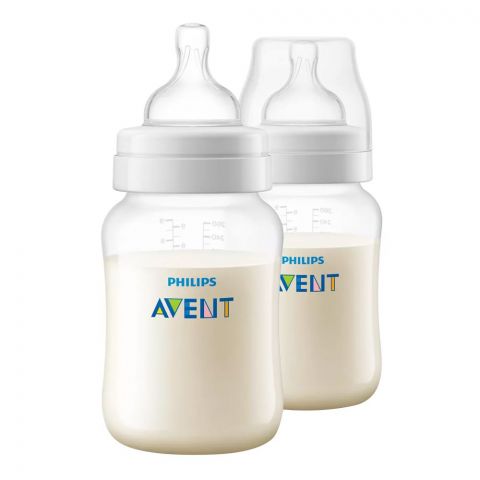 Avent Anti-Colic Wide Neck Feeding Bottle, 2-Pack, 260ml, SCF813/62