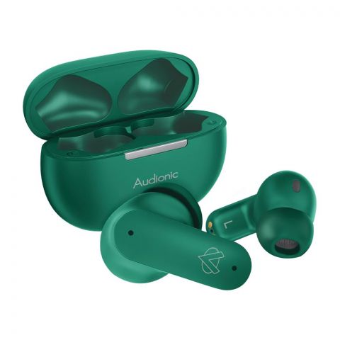 Audionic Quad Mic ENC Environmental Noise Cancellation Wireless Airbud-435, Green