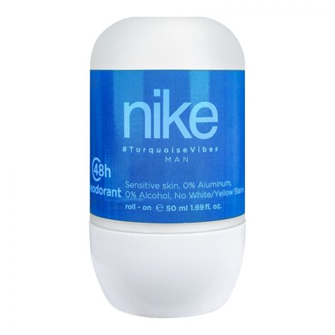 Nike Men Turquoise Vibes 48H Deodorant Roll On, 50ml