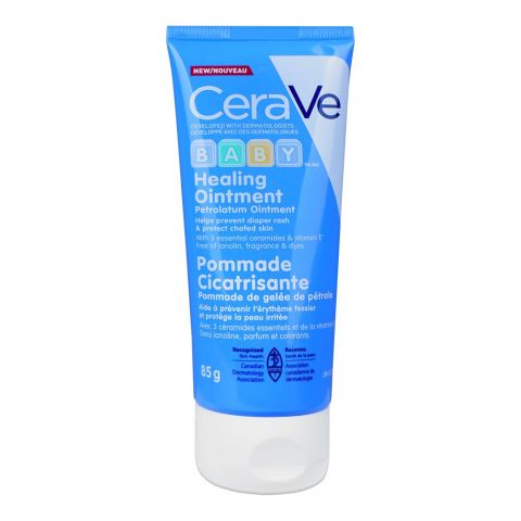CeraVe Baby Healing Ointment Cream, Prevents Baby Diaper Rash and Protects Chafed Skin, Petroleum Ointment with Ceramides & Vitamin E, Lanolin-Free, Fragrance-Free, 85g