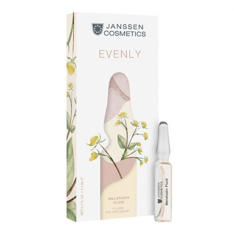 Janssen Cosmetics Evenly Melafadin Fluid, Serum For Fair Skin, Hyaluronic Acid, Lipoamino Acid, Vitamin C Phosphate, Plant Extract SORR, 7x2ml, 7-Pack