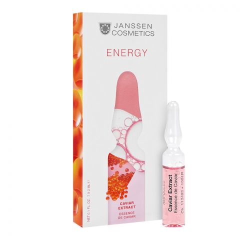 Janssen Cosmetics Energy Caviar Extract, Serum For Regeneration Your Skin Profiles, Hyaluronic Acid, Artemia extract, 7x2ml, 7-Pack