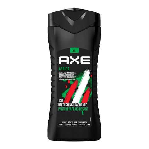 Axe Africa Squeezed Mandarin & Sandalwood Scent 3-In-1 Body, Face & Hair Wash, 400ml