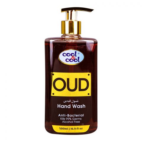 Cool & Cool Oud Anti-Bacterial Hand Wash, Alcohol-Free, 99% Germ-Killing Formula, 500ml