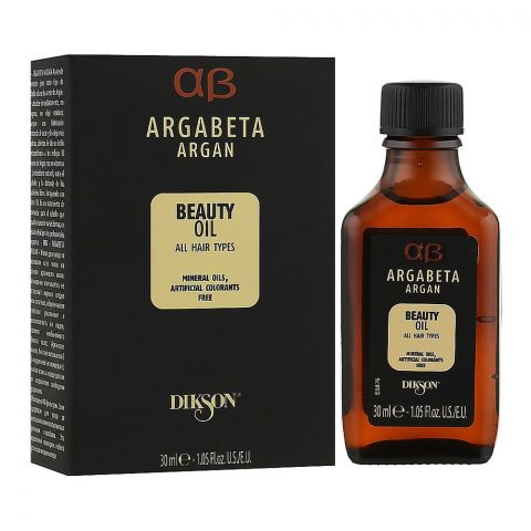 Dikson Argabeta Argan Beauty Oil, Hair Oil, All Hair Types, Mineral Oils, Artificial Colorants Free, 30ml
