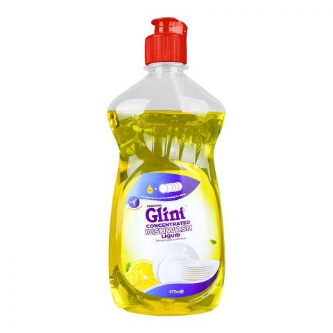 Glint Concentrated Dish Wash Liquid, Remove Grease, 475ml