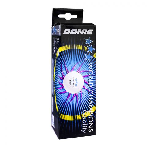 Donic P40 + 3 Star Tennis Ball, 3's White