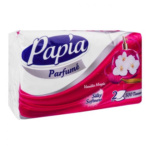 Papia Parfume Vanilla Magic Silky Softness 2 Ply Tissues, 500's