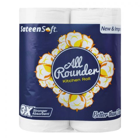 Sateen Soft All Rounder, Twin Kitchen Roll, Large, 2-Pack