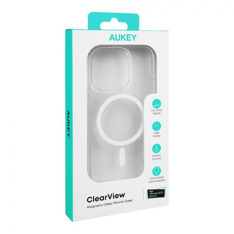 Aukey Clear View Magnetic Clear Phone Case, 6.1", Transparent, PC-TM10C