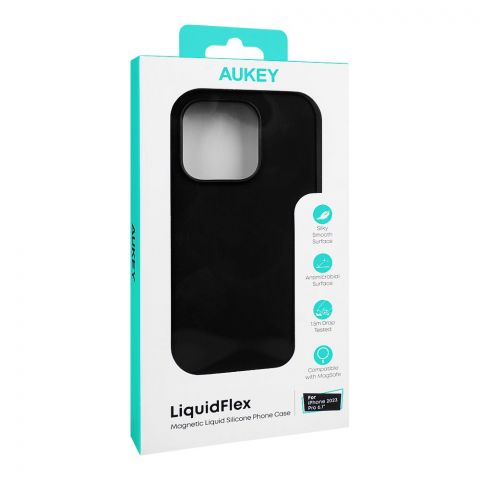 Aukey Liquid Flex Magnetic Liquid Silicone Phone Case, 6.1", Black, PC-GJ10C