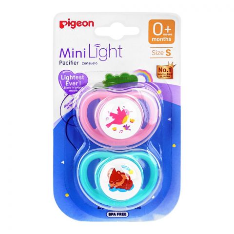 Pigeon Mini Light Pacifier, Small, For 0 Months+, 2-Pack, N79931