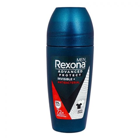 Rexona Advanced Protect Invisible+Antibacterial Deodorant Roll On, For Men, 45ml