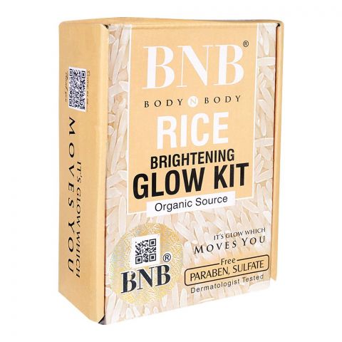 BNB Organic Source Rice Brightening Glow Kit, Paraben & Sulfate Free, Dermatologist-Tested