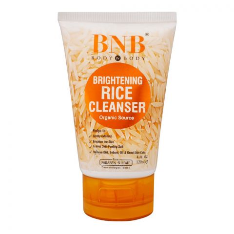 BNB Organic Source Brightening Rice Cleanser, Paraben and Sulfate Free, Dermatologist-Tested, 120ml