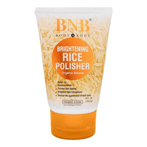 BNB Organic Source Brightening Rice Polisher, Paraben & Sulfate Free, Dermatologist-Tested, 120ml