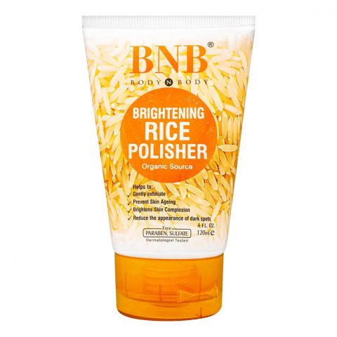 BNB Organic Source Brightening Rice Polisher, Paraben and Sulfate Free, Dermatologist-Tested, 120ml