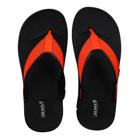 Bata Men's Casual Rubber Flip Flops Slippers, Red & Black, Fashionable Comfortable Slip-On Men's Flats For Home, Living Room, And Casual Wear, 8775332
