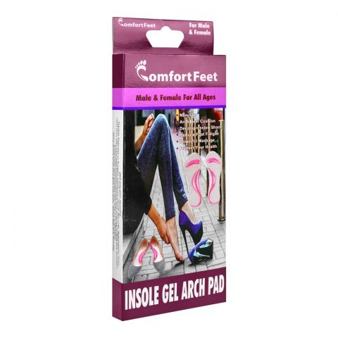 Comfort Feet Non-Slip Gel Arch Pad - Stretchable Insoles, For Foot Fatigue Relief