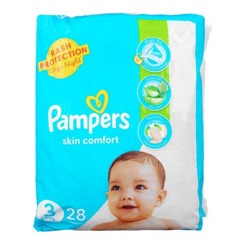 Pampers Skin Comfort Diapers No.3, 5-9 KG, 28-Pack